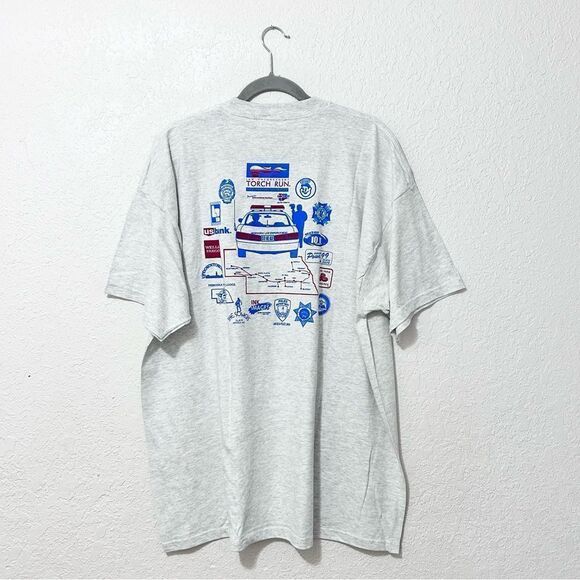 Law Enforcement torch run short sleeve shirt gray size 2XL - Picture 2 of 16